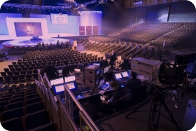 Stage and LED Video Wall Set Up By EMS Events