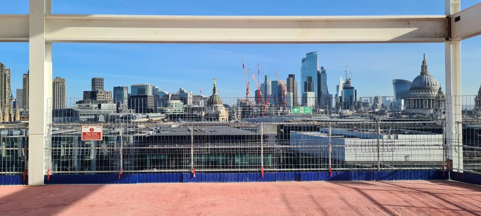 City of London skyline view from Stonecutter Court rooftop