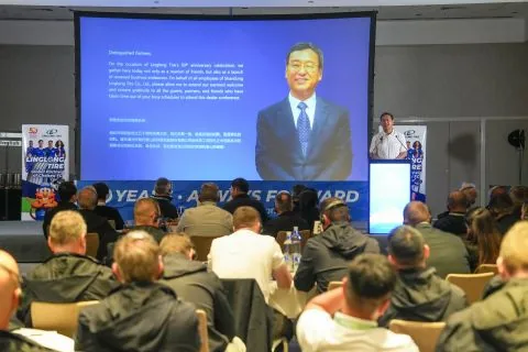 Linglong Tire chairman video address at 50th Anniversary Dealer Conference London