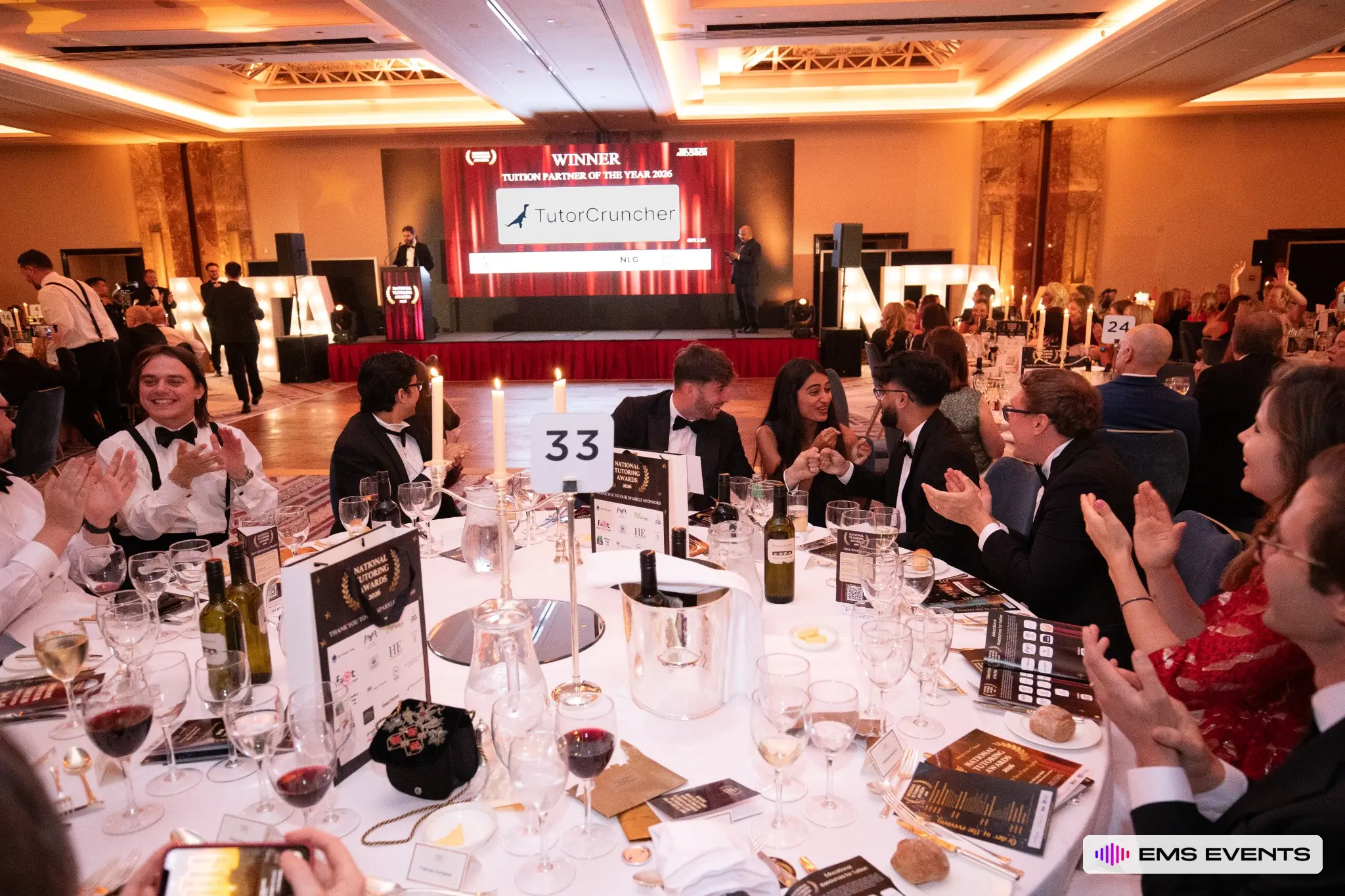 Audience react to the Tuition Partner of the Year announcement at The Tutors' Association's 5th National Tutoring Awards