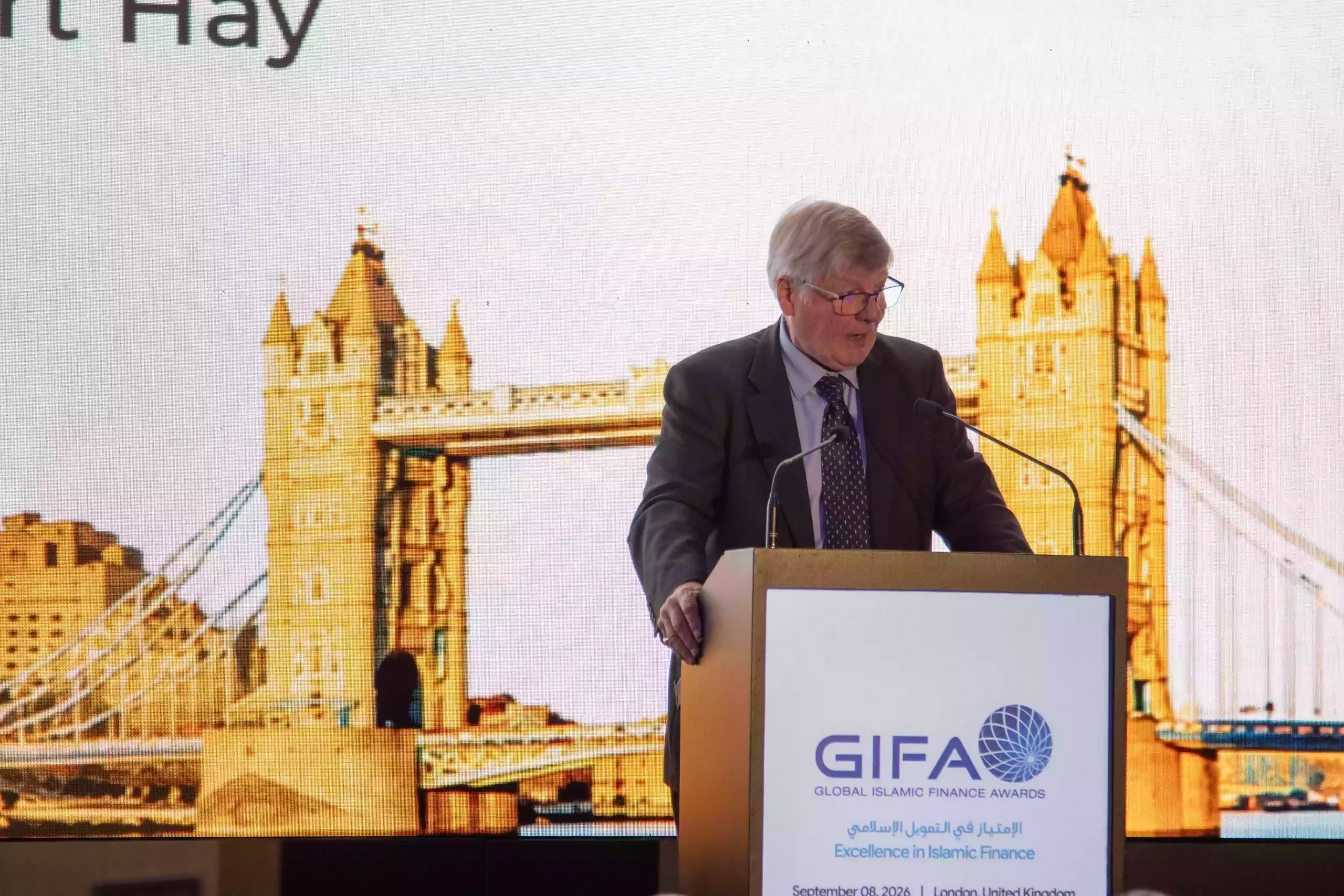 Speaker addressing guests from the GIFA 2026